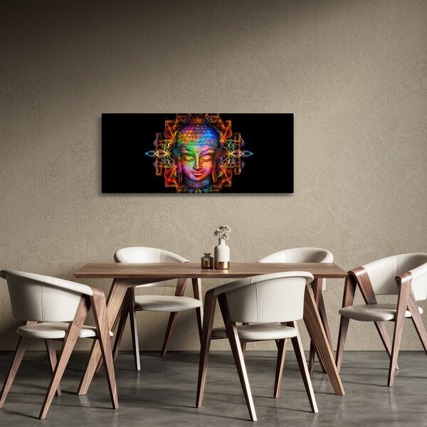 Kép - Buddha mellszobra neon színekben (120x50 cm)