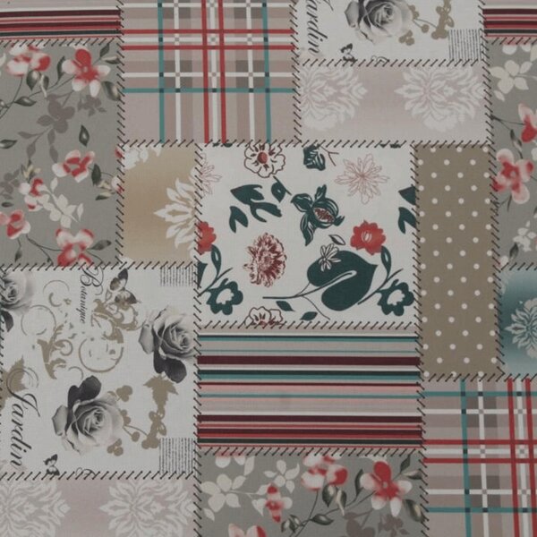 Füles fotel puffal, szövet patchwork Viorica 1, ASTRID