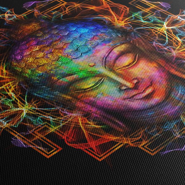 Kép - Buddha mellszobra neon színekben (90x60 cm)
