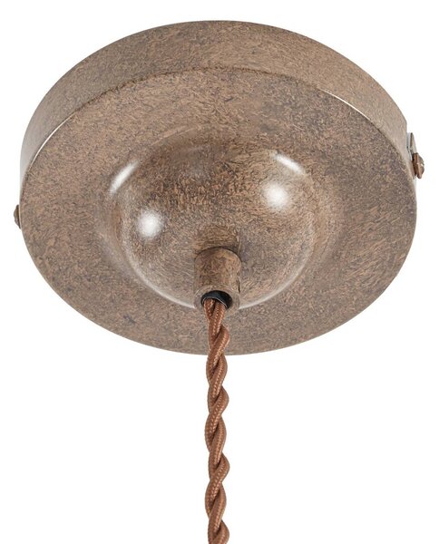 Lindby Louisanne függő világítás, barna, fém, Ø 35 cm, dimmelhető, Barna / rozsda, Folyosó, fém, Tengeri