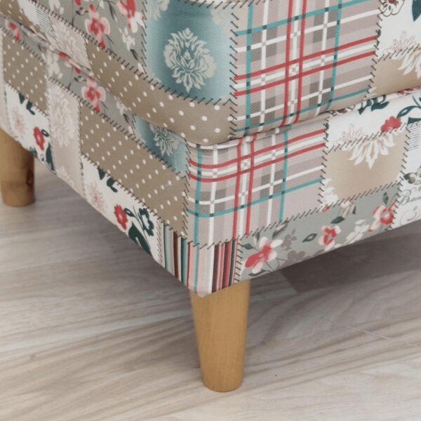 Füles fotel puffal, szövet patchwork Viorica 1, ASTRID