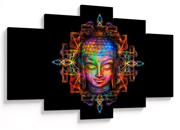 Kép - Buddha mellszobra neon színekben (150x105 cm)
