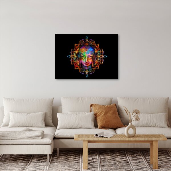 Kép - Buddha mellszobra neon színekben (70x50 cm)