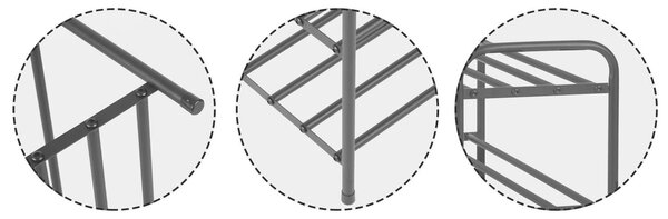 Massido fém 3 szintes Cipőállvány 66x53x26cm - Fekete