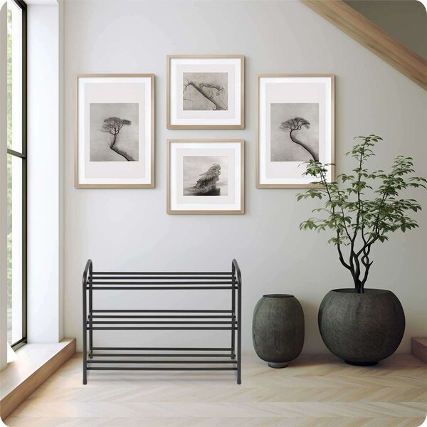 Massido fém 3 szintes Cipőállvány 66x53x26cm - Fekete