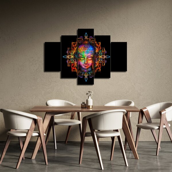 Kép - Buddha mellszobra neon színekben (150x105 cm)