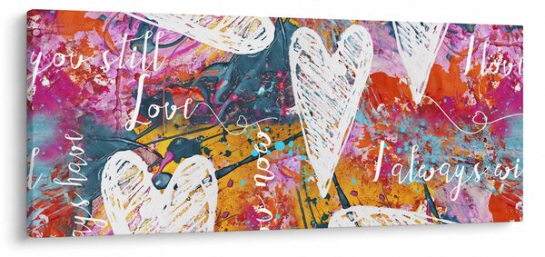 Kép - szív egy absztrakt háttérben (120x50 cm)