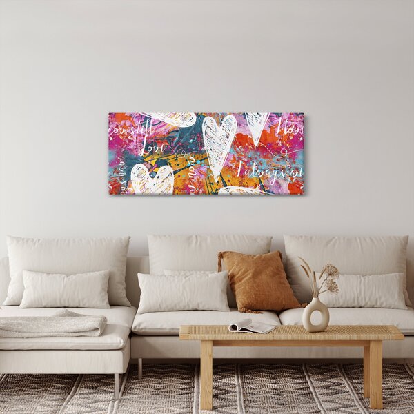 Kép - szív egy absztrakt háttérben (120x50 cm)