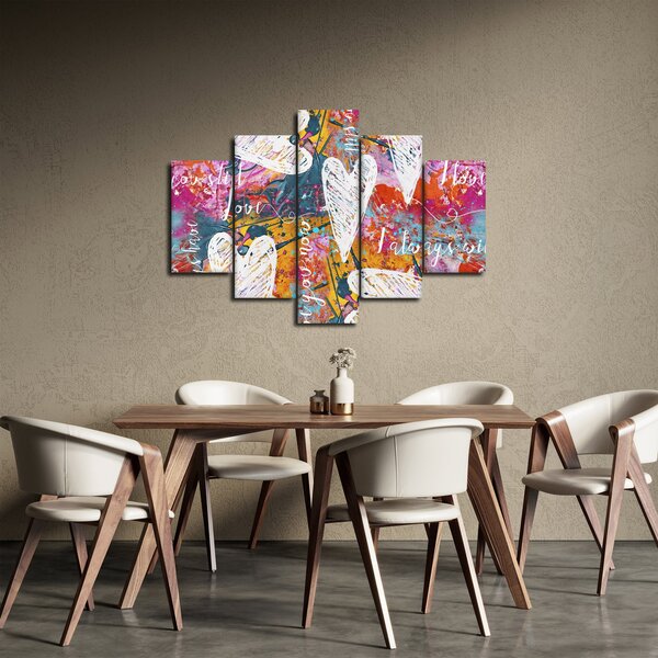 Kép - szív egy absztrakt háttérben (150x105 cm)