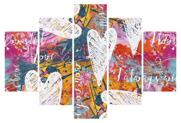 Kép - szív egy absztrakt háttérben (150x105 cm)