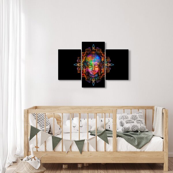 Kép - Buddha mellszobra neon színekben (90x60 cm)