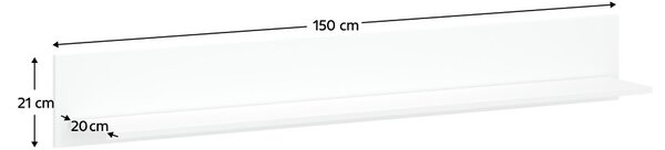 Polc 150, fehér, LINDY