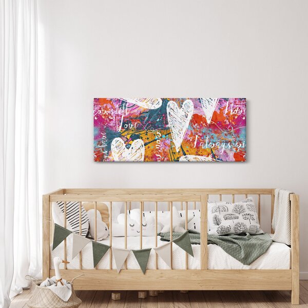Kép - szív egy absztrakt háttérben (120x50 cm)