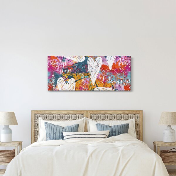 Kép - szív egy absztrakt háttérben (120x50 cm)