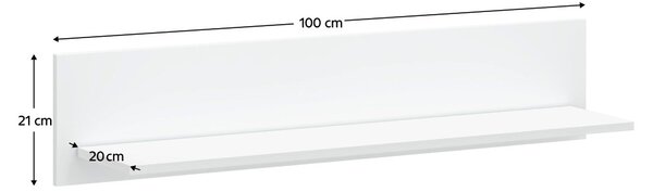 Polc 100, fehér, LINDY