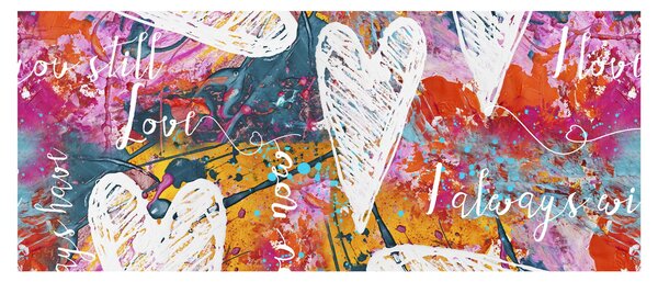 Kép - szív egy absztrakt háttérben (120x50 cm)