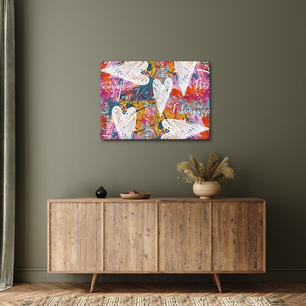 Kép - szív egy absztrakt háttérben (70x50 cm)