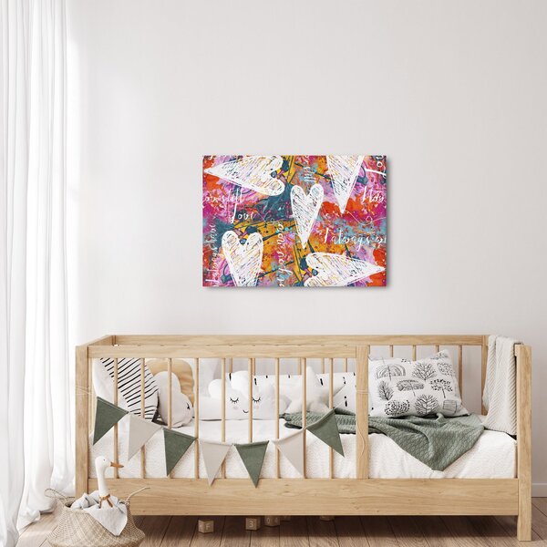 Kép - szív egy absztrakt háttérben (70x50 cm)