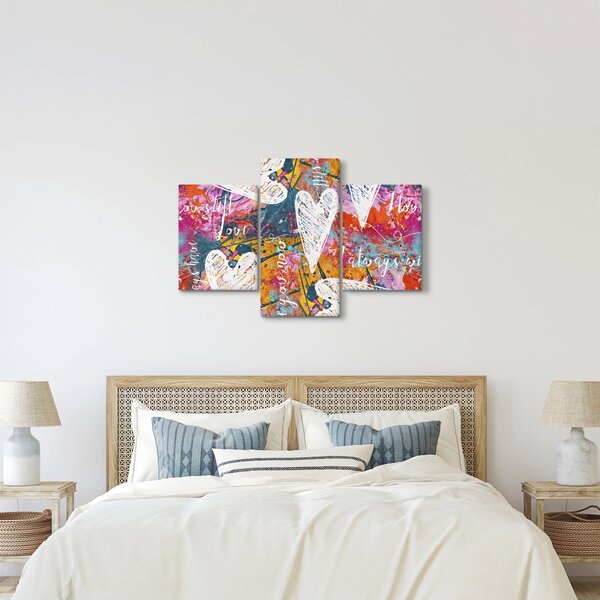 Kép - szív egy absztrakt háttérben (90x60 cm)