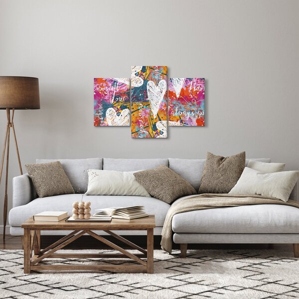 Kép - szív egy absztrakt háttérben (90x60 cm)