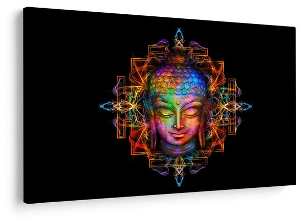 Kép - Buddha mellszobra neon színekben (90x60 cm)