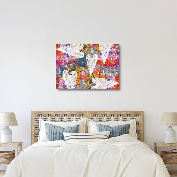 Kép - szív egy absztrakt háttérben (70x50 cm)