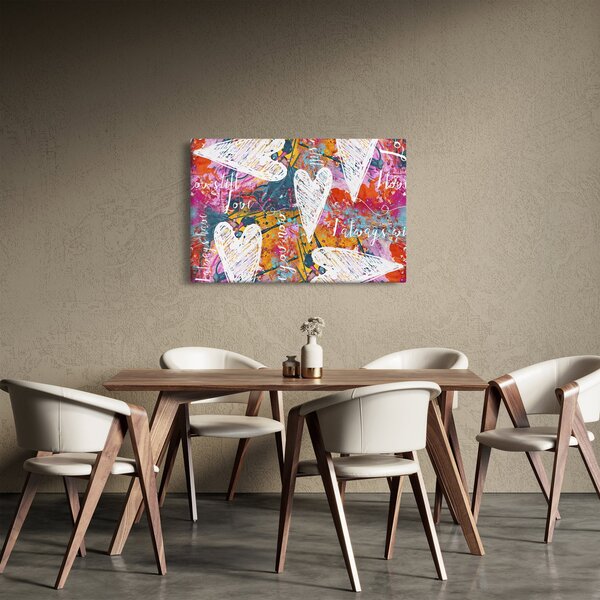 Kép - szív egy absztrakt háttérben (90x60 cm)