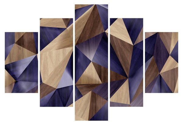 Kép - 3D fa háromszögek (150x105 cm)