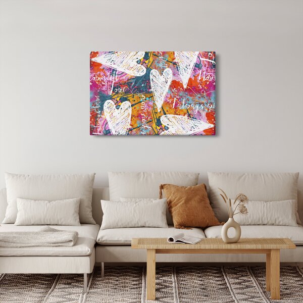 Kép - szív egy absztrakt háttérben (90x60 cm)