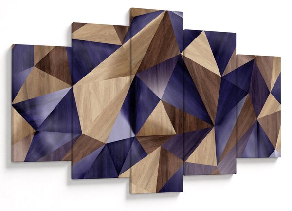 Kép - 3D fa háromszögek (150x105 cm)