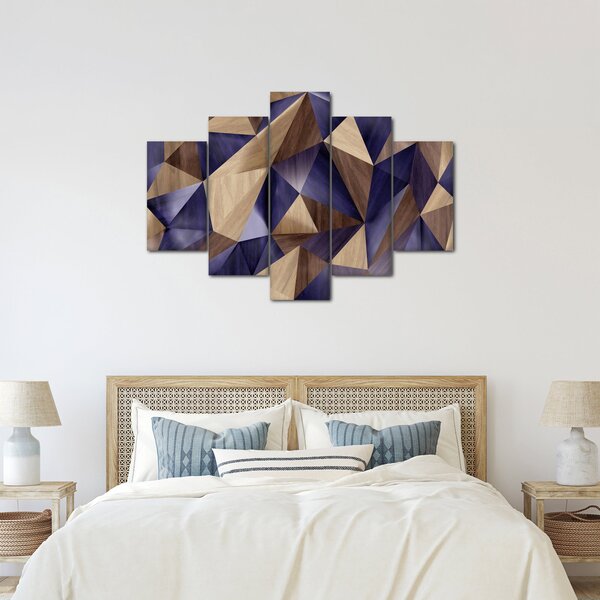 Kép - 3D fa háromszögek (150x105 cm)