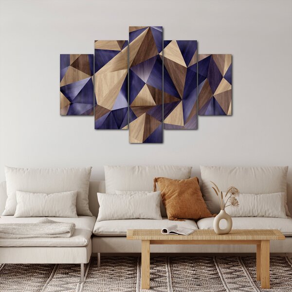 Kép - 3D fa háromszögek (150x105 cm)