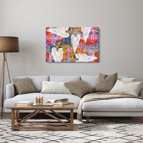 Kép - szív egy absztrakt háttérben (90x60 cm)