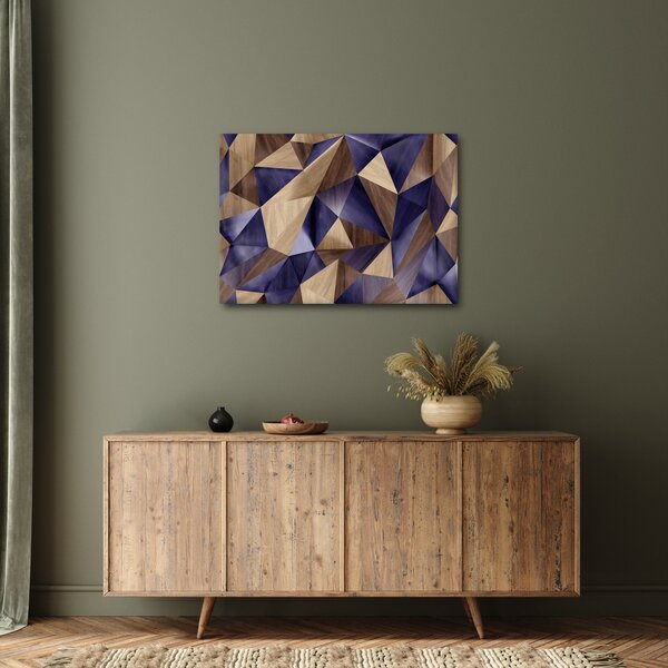 Kép - 3D fa háromszögek (70x50 cm)