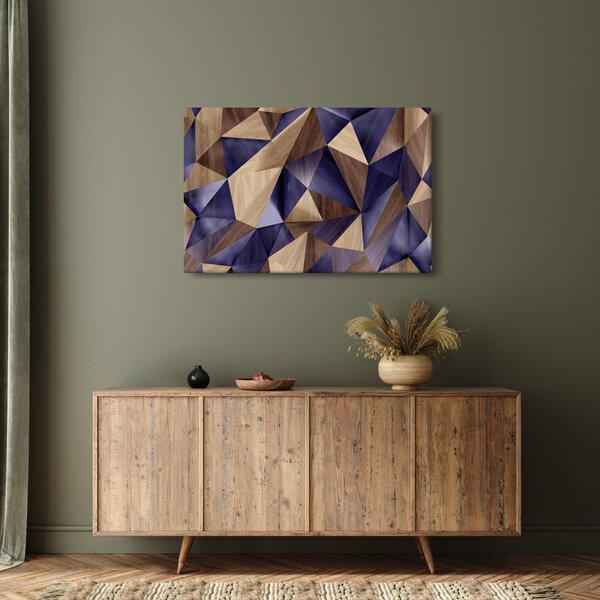 Kép - 3D fa háromszögek (90x60 cm)