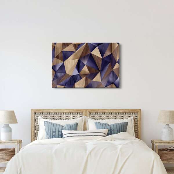 Kép - 3D fa háromszögek (90x60 cm)