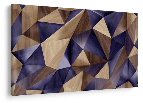 Kép - 3D fa háromszögek (90x60 cm)