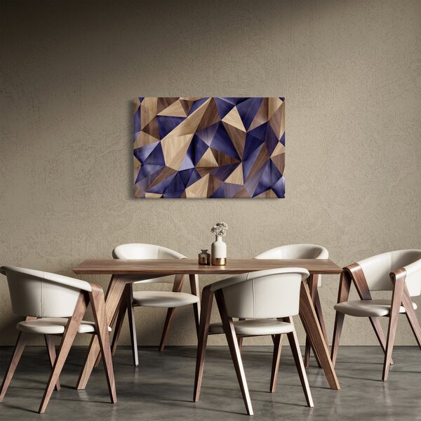 Kép - 3D fa háromszögek (90x60 cm)