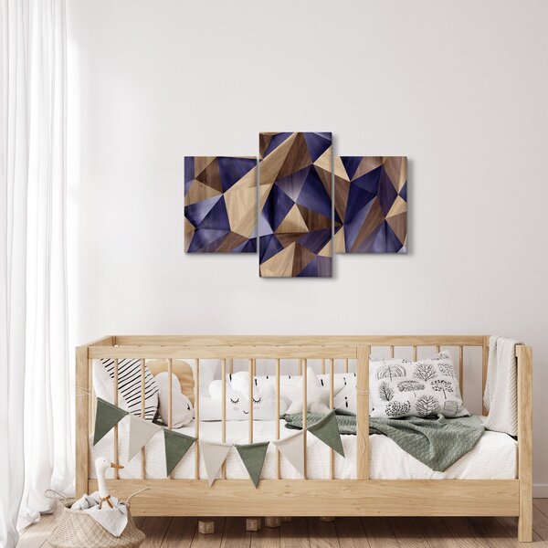 Kép - 3D fa háromszögek (90x60 cm)