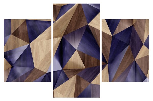 Kép - 3D fa háromszögek (90x60 cm)