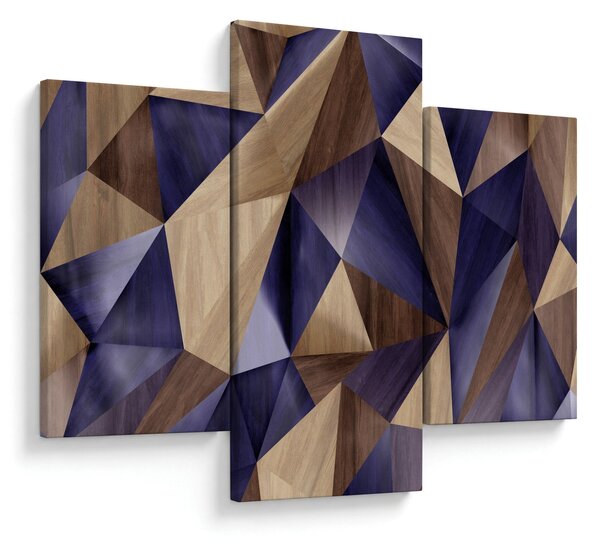 Kép - 3D fa háromszögek (90x60 cm)