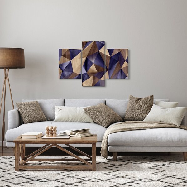 Kép - 3D fa háromszögek (90x60 cm)