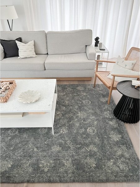Szürke gyapjú szőnyeg 200x300 cm Calisia Vintage Flora – Agnella