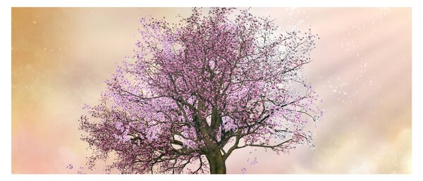 Virágzó fa képe egy domb tetején (120x50 cm)