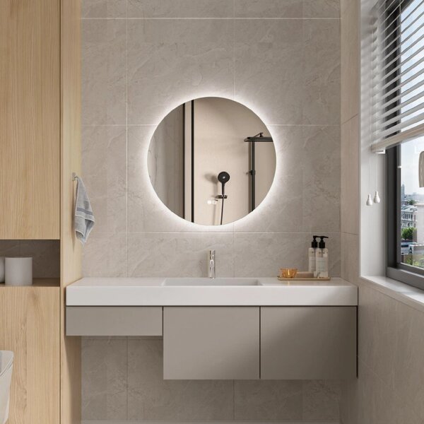 Kerek LED-es fürdőszobai tükör fűtési funkcióval 60cm