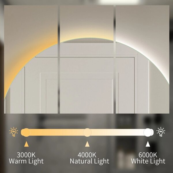 Kerek LED-es fürdőszobai tükör fűtési funkcióval 60cm