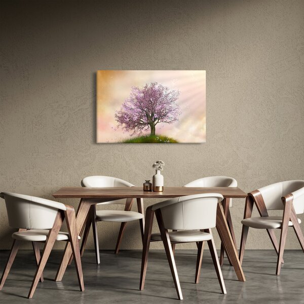 Virágzó fa képe egy domb tetején (90x60 cm)