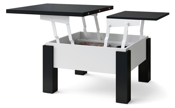 Mazzoni OSLO Fekete/Fehér - NYITHATÓ/MAGASÍTHATÓ DOHÁNYZÓASZTAL ÉTKEZŐASZTAL ÉS DOHÁNYZÓASZTAL EGYBEN