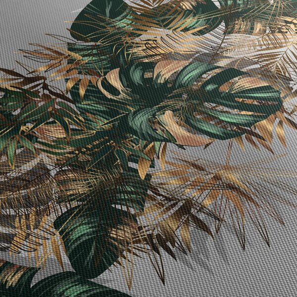 Kép - Gold-green, trópusi levelek (90x60 cm)