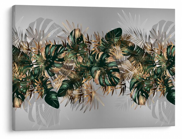 Kép - Gold-green, trópusi levelek (70x50 cm)